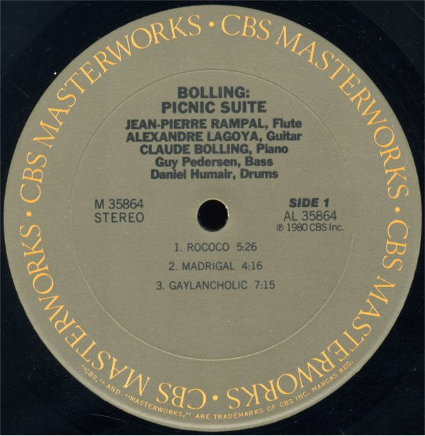 Buy JeanPierre Rampal / Alexandre Lagoya / Claude Bolling Picnic