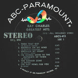 Ray Charles : Greatest Hits (LP, Comp, Pit)