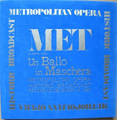 Giuseppe Verdi - Zinka Milanov, Jussi Björling, Ettore Panizza : Un Ballo In Maschera (3xLP, Album, Mono)