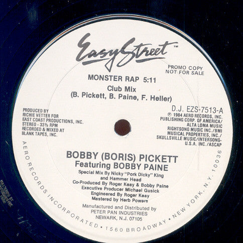 Bobby Pickett Featuring Bobby Paine : Monster Rap (12