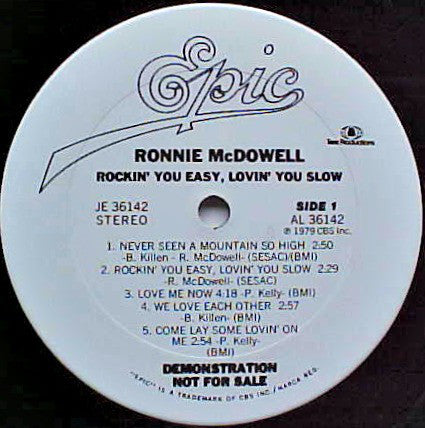 Ronnie McDowell : Rockin' You Easy, Lovin' You Slow (LP, Album, Promo)