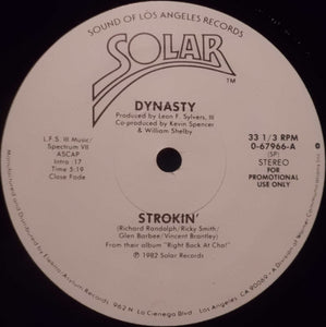 Dynasty : Strokin' / A Man In Love (12", Promo)