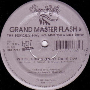 Grandmaster Flash & The Furious Five Feat. Melle Mel & Duke Bootee / Melle Mel & Duke Bootee : White Lines (Don't Do It) / Message II (Survival) (12", Sil)