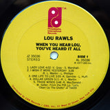 Lou Rawls : When You Hear Lou, You've Heard It All (LP, Album, Pit)