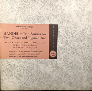 Georg Friedrich Händel, Melvin Kaplan, Ronald Roseman, Morris Newman, Albert Fuller : Trio Sonatas For Two Oboes And Figured Bass (LP, Album, Mono)