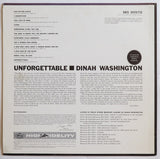 Dinah Washington : Unforgettable (LP, Album, Mono)