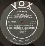 Aaron Rosand Plays The Music Of Pablo de Sarasate : Navarra For Two Violins, Op. 33 / 8 Spanish Dances / Caprice Basque, Op. 24 / Introduction And Tarantella, Op. 43 (LP)