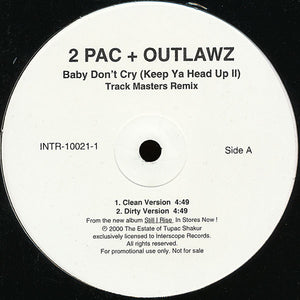 2Pac + The Outlawz : Baby Don't Cry (Keep Ya Head Up II) (Track Masters Remix) (12", Promo)