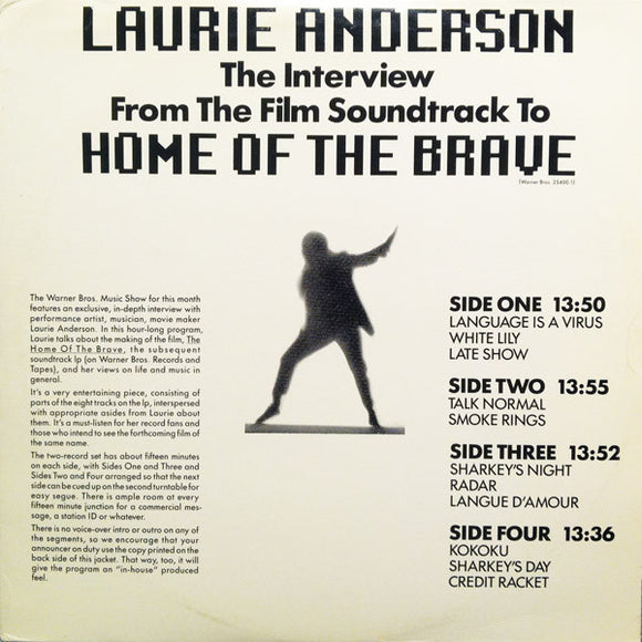 Laurie Anderson : The Interview From The Film Soundtrack To Home Of The Brave (2xLP, Promo)