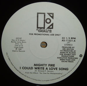 Mighty Fire : I Could Write A Love Song (12", Promo)