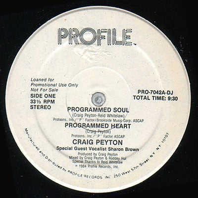 Craig Peyton : Programmed Soul / Programmed Heart (12