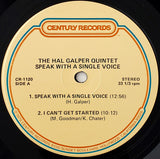 Hal Galper Quintet : Speak With A Single Voice (LP, Album)