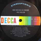 Rick Nelson* : Rick Nelson In Concert (LP, Album, Pin)