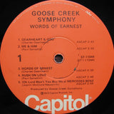 Goose Creek Symphony : Words Of Earnest (LP, Album, RP)