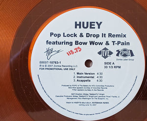 Huey (2) : Pop Lock & Drop It Remix (12", Promo, Yel)