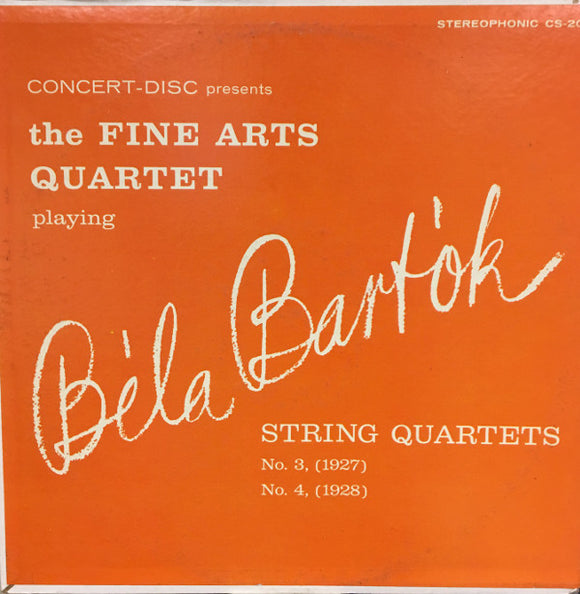 Béla Bartók / The Fine Arts Quartet : String Quartets No. 3 (1927) & No. 4 (1928) (LP, Album)