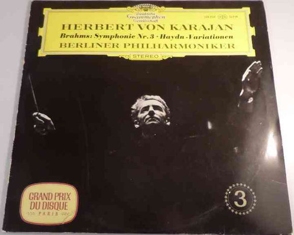 Johannes Brahms, Herbert von Karajan, Berliner Philharmoniker : Symphonie Nr. 3 • Haydn-Variationen (LP, RP)