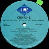 KRS-One : Can't Stop, Won't Stop / The MC / Word Perfect (12", Single)