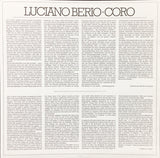 Luciano Berio - Kölner Rundfunkchor - Kölner Rundfunk-Sinfonie-Orchester : Coro (LP)