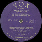 Franz Schubert : Rolf Reinhardt, Endres-Quartett : Trout Quintet In A Major, D. 677 (Op. 114) (LP, Album)