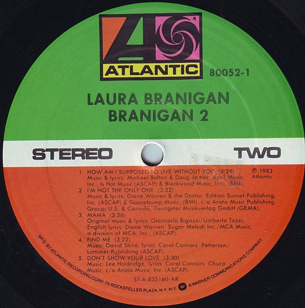 Laura Branigan – Branigan 2 (1983, Vinyl) - Discogs