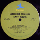 Sonny Rollins : Saxophone Colossus (LP, Album, RE)