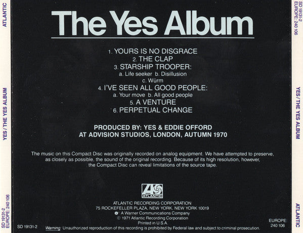 Yes The Yes Album