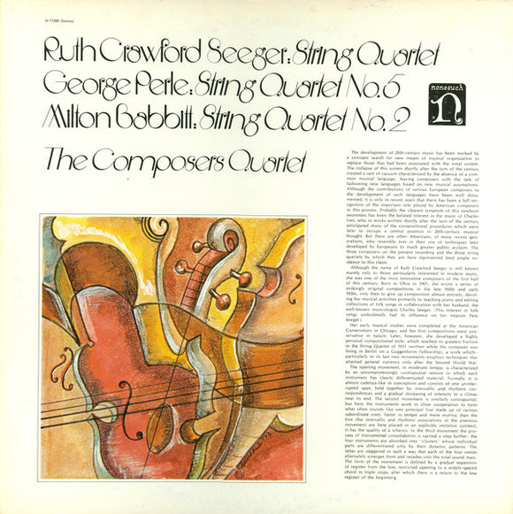 Ruth Crawford Seeger / George Perle / Milton Babbitt - The Composers Quartet : String Quartet / String Quartet No. 5 / String Quartet No. 2 (LP)