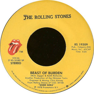 The Rolling Stones : Beast Of Burden (7", SP )