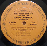 David Oistrach ,  The Philadelphia Orchestra / Eugene Ormandy, Jean Sibelius : Concerto In D Minor / The Swan Of Tuonela (LP)