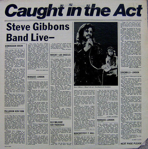 Steve Gibbons Band : Caught In The Act (LP, Album)