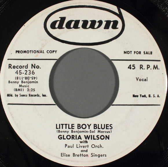 Gloria Wilson (2) : Little Boy Blues / Way Beyond The Hills (7
