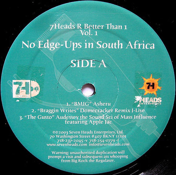 Various : 7 Heads R Better Than 1: No Edge-Ups In South Africa Vol.1 (2xLP, Comp, Promo)