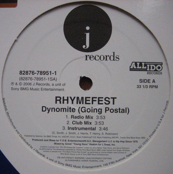 Rhymefest : Dynomite (Going Postal) / Chicago-Rillas (12