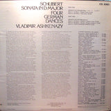 Franz Schubert, Vladimir Ashkenazy : Sonata In D Major · Four German Dances (LP)