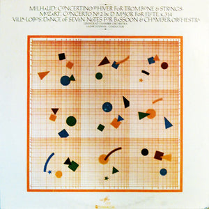 Milhaud* / Mozart* / Villa-Lobos*, Leningrad Chamber Orchestra, Lazar Gozman* : Concertino D'Hiver For Trombone & Strings / Concerto N° 2 In D Major For Flute, K. 314 / Dance Of Seven Notes For Bassoon & Chamber Orchestra (LP, RE)