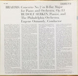 Rudolf Serkin / Eugene Ormandy Conducts The Philadelphia Orchestra / Johannes Brahms : Piano Concerto No. 2 In B Flat Major (LP, Album, Mono)