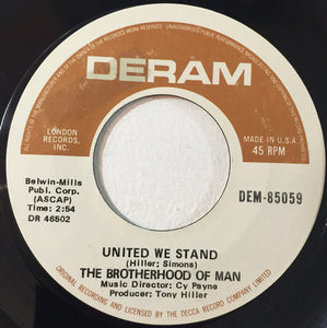 Brotherhood Of Man : United We Stand (7", Single, Styrene, Ter)