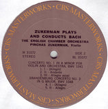 Johann Sebastian Bach, Pinchas Zukerman, English Chamber Orchestra : Zukerman Plays And Conducts Bach (LP)