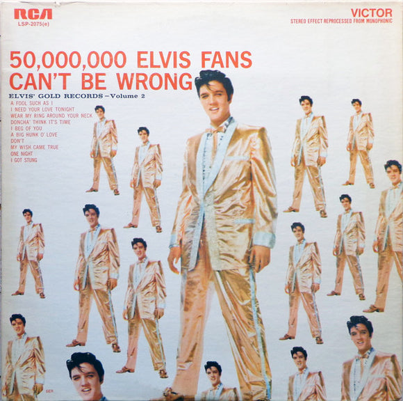 Elvis Presley : 50,000,000 Elvis Fans Can't Be Wrong (Elvis' Gold Records, Vol. 2) (LP, Comp, RE)