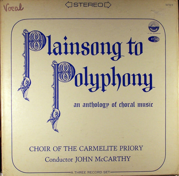 Choir Of The Carmelite Priory London : Plainsong To Polyphony (3xLP, Album + Box)