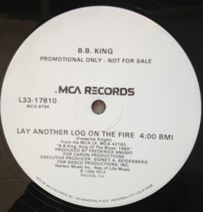 B.B. King : Lay Another Log On The Fire (12", Promo)