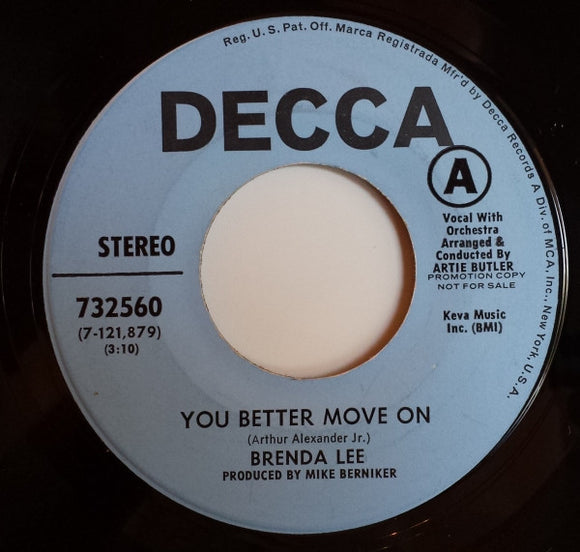 Brenda Lee : You Better Move On (7