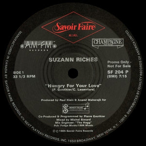 Suzann Riches : Hungry For Your Love (12", Promo)