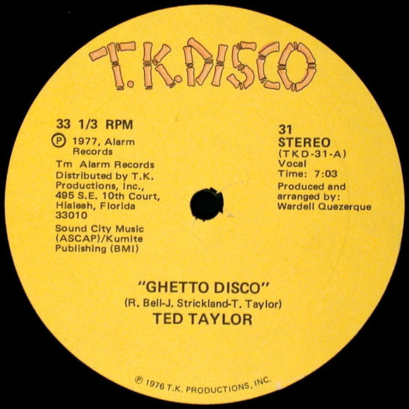 Ted Taylor : Ghetto Disco (12