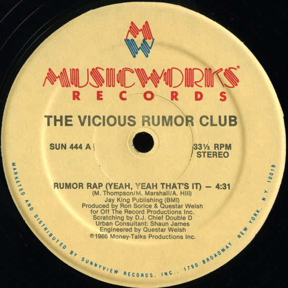 Vicious Rumor Club : Rumor Rap (Yeah, Yeah That's It) (12