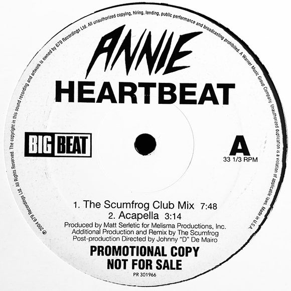 Annie : Heartbeat (The Scumfrog Mixes) (12