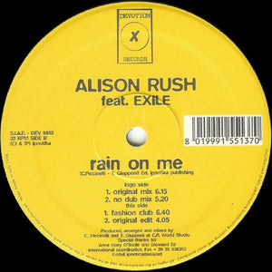 Alison Rush feat. Exile (10) : Rain On Me (12")