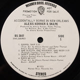 Alexis Korner & Snape : Accidentally Borne In New Orleans (LP, Album, Promo, Whi)