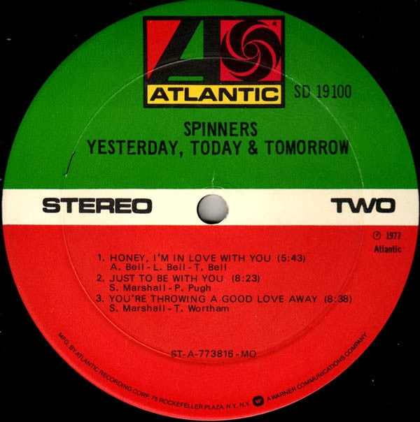 Spinners - Yesterday, Today & Tomorrow (LP, Album, Mon) (VG+ / VG)